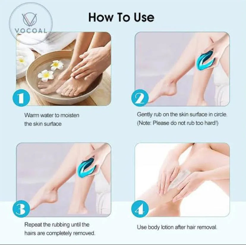 Nano Crystal Hair Remover Stone - Painless, Portable Hair Removal Tool