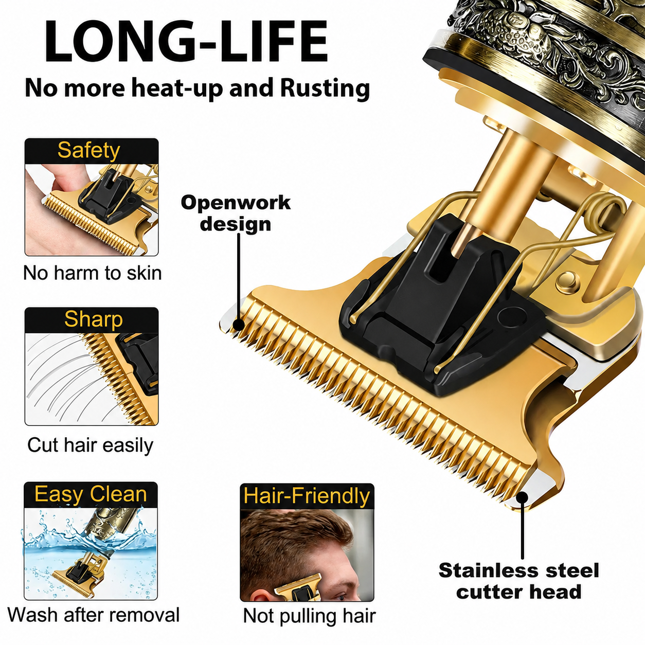 T9 Hair Cutting Machine Hair Clippers Rechargeable Beard Shaver