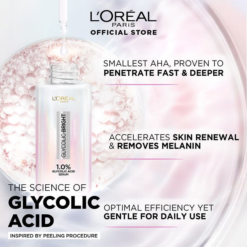 Loreal Paris Glycolic Bright Instant Glowing Face Serum – 30ml